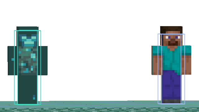 A drowned rendered to scale next to a player, for a sense of its real height