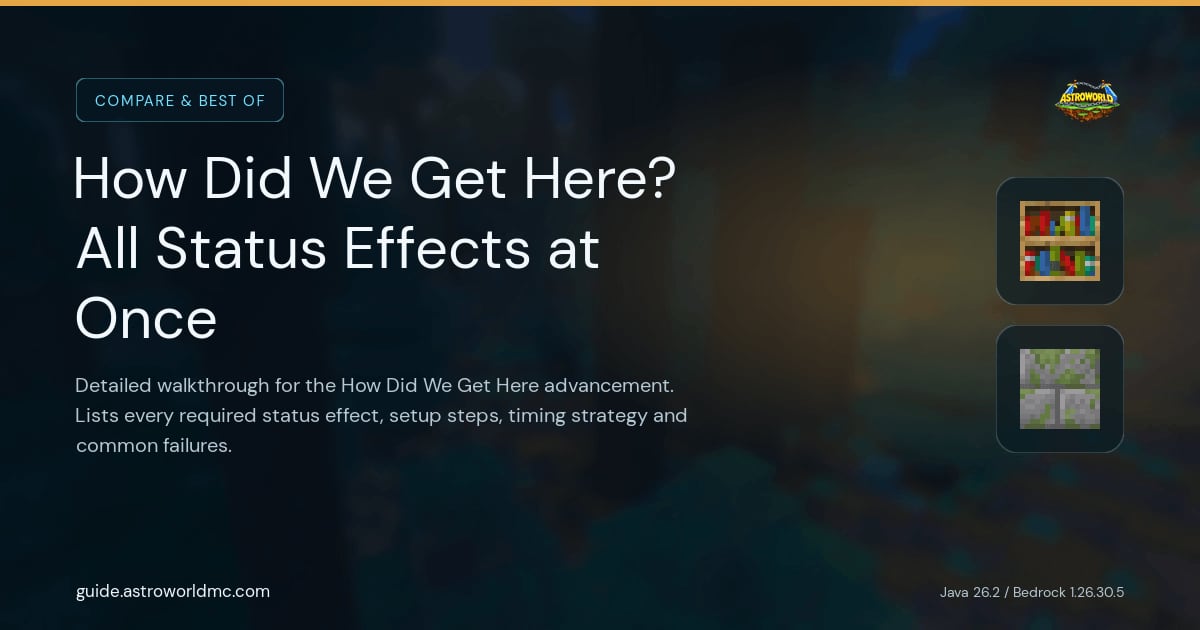 How Did We Get Here? All Status Effects at Once: Detailed walkthrough for the How Did We Get Here advancement. Lists every required status effect, setup steps, timing strategy and common failures.