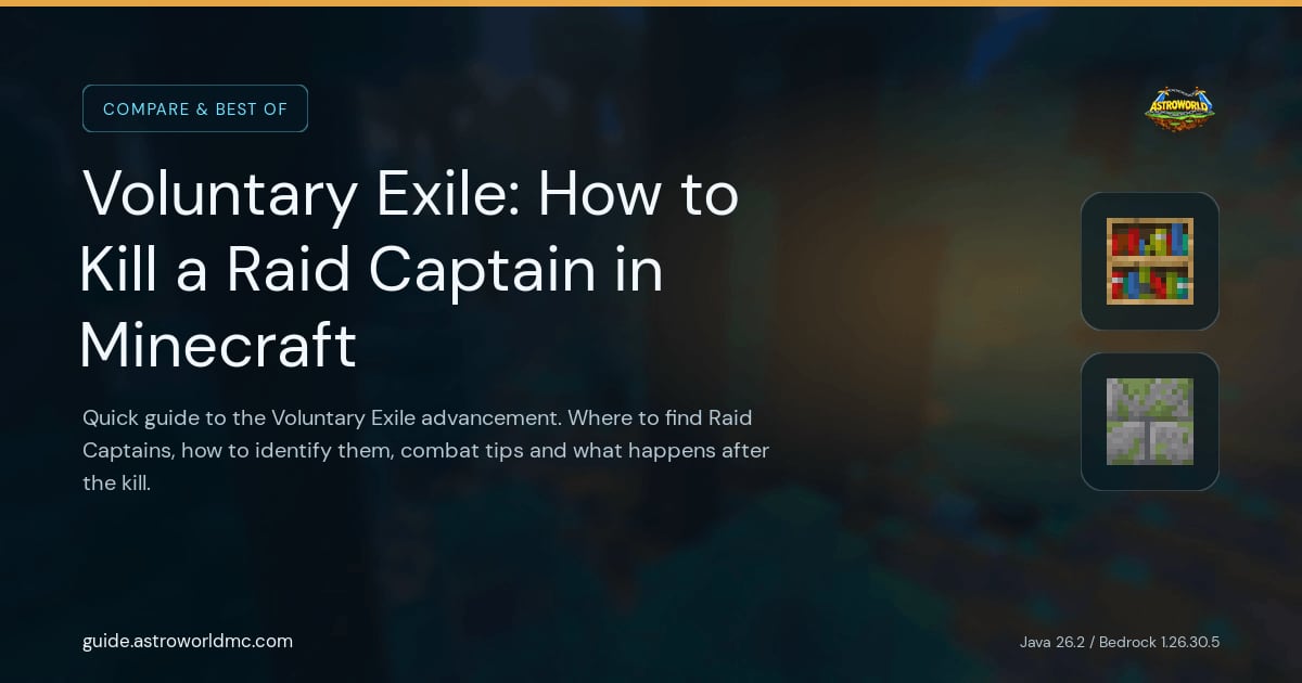 Voluntary Exile: How to Kill a Raid Captain in Minecraft: Quick guide to the Voluntary Exile advancement. Where to find Raid Captains, how to identify them, combat tips and what happens after the kill.