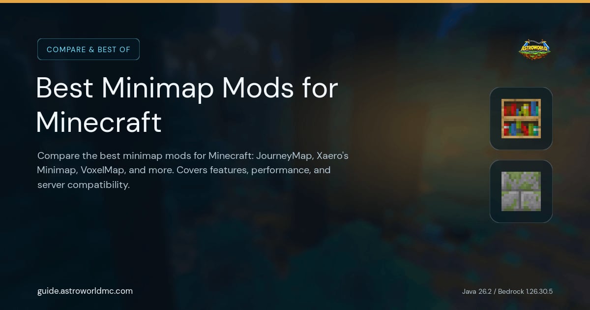 Best Minimap Mods for Minecraft: Compare the best minimap mods for Minecraft: JourneyMap, Xaero's Minimap, VoxelMap, and more. Covers features, performance, and server compatibility.