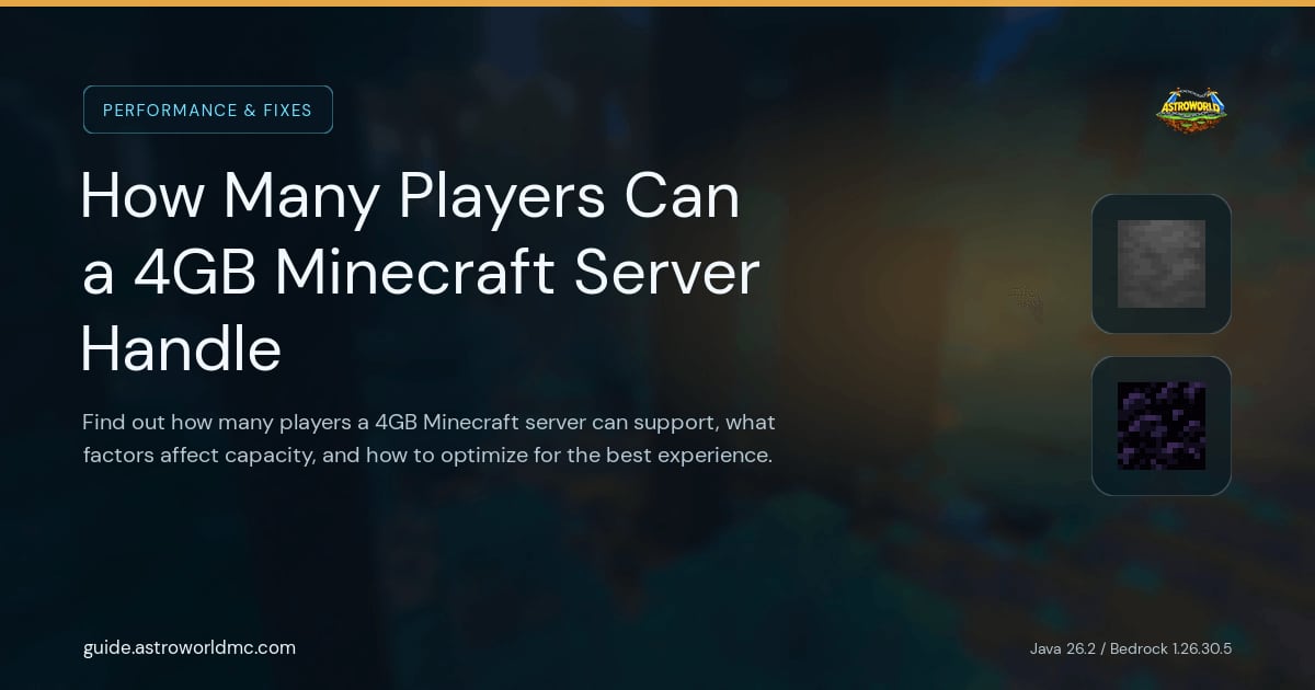 How Many Players Can a 4GB Minecraft Server Handle: Find out how many players a 4GB Minecraft server can support, what factors affect capacity, and how to optimize for the best experience.