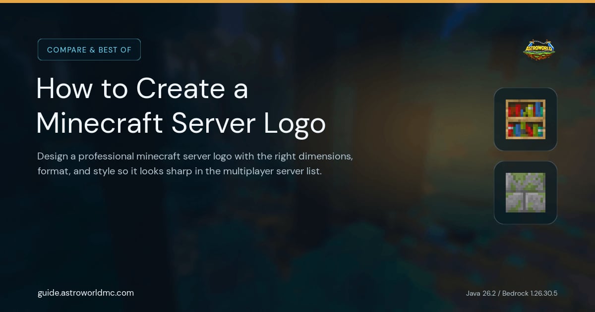 How to Create a Minecraft Server Logo: Design a professional minecraft server logo with the right dimensions, format, and style so it looks sharp in the multiplayer server list.