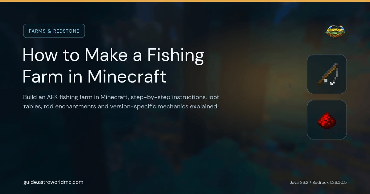 How to Make a Fishing Farm in Minecraft: Build an AFK fishing farm in Minecraft, step-by-step instructions, loot tables, rod enchantments and version-specific mechanics explained.