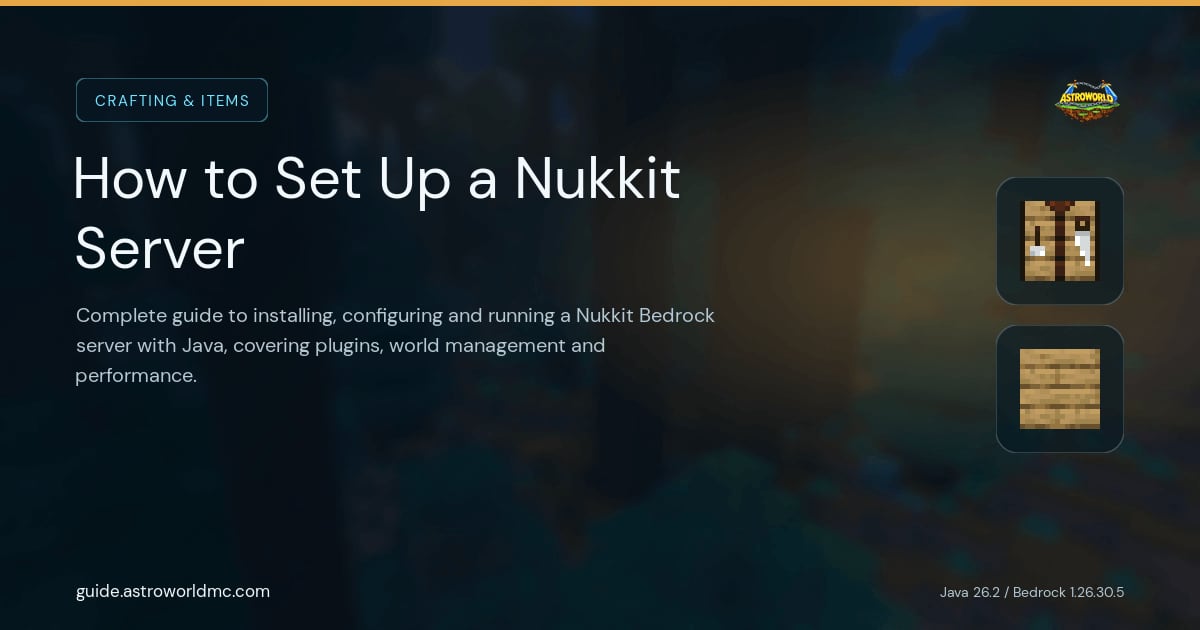 How to Set Up a Nukkit Server: Complete guide to installing, configuring and running a Nukkit Bedrock server with Java, covering plugins, world management and performance.