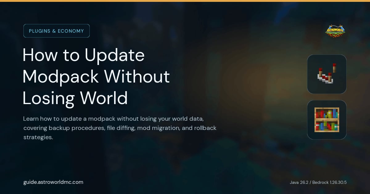 How to Update Modpack Without Losing World: Learn how to update a modpack without losing your world data, covering backup procedures, file diffing, mod migration, and rollback strategies.