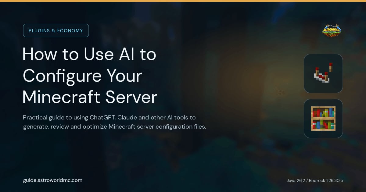 How to Use AI to Configure Your Minecraft Server: Practical guide to using ChatGPT, Claude and other AI tools to generate, review and optimize Minecraft server configuration files.