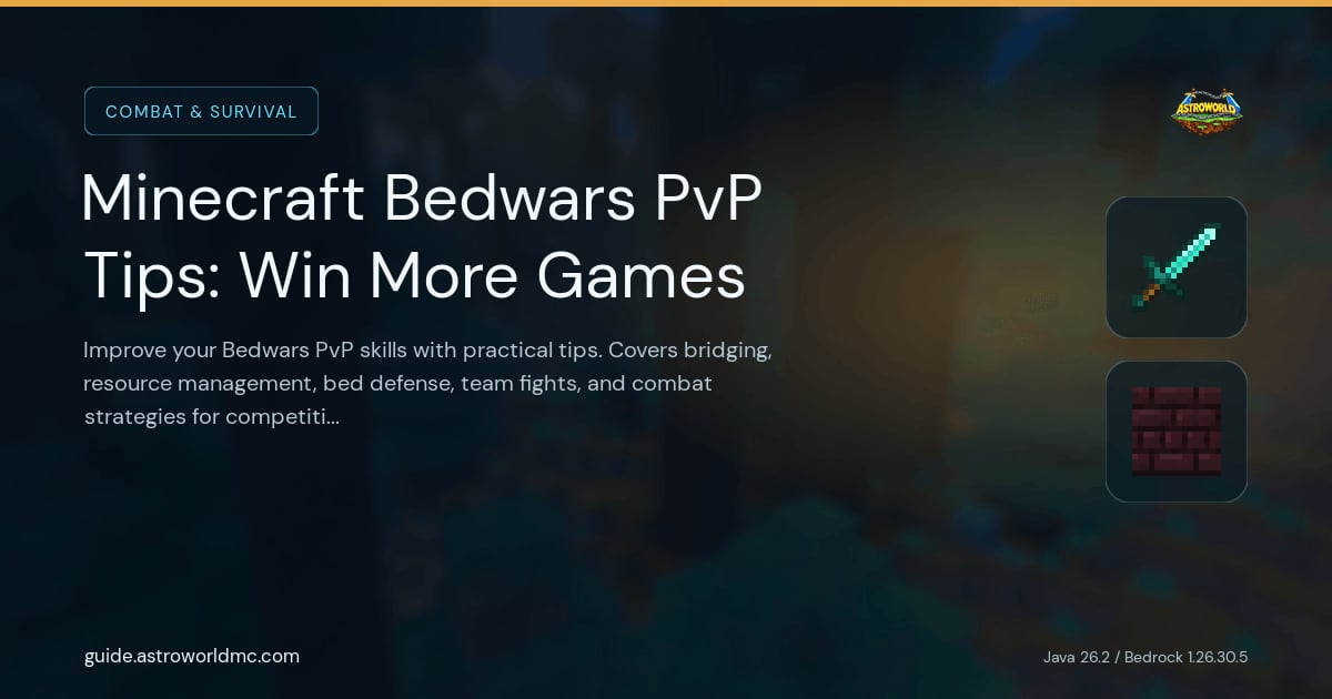 Minecraft Bedwars PvP Tips: Win More Games: Improve your Bedwars PvP skills with practical tips. Covers bridging, resource management, bed defense, team fights, and combat strategies for competitive Bedwars.