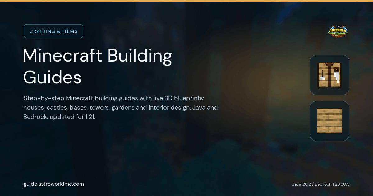 Minecraft Building Guides - Houses, Castles & Bases (3D)