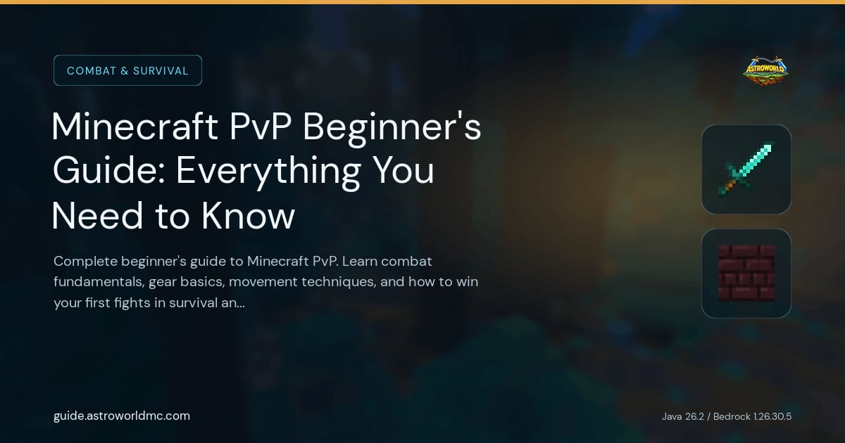 Minecraft PvP Beginner's Guide: Everything You Need to Know: Complete beginner's guide to Minecraft PvP. Learn combat fundamentals, gear basics, movement techniques, and how to win your first fights in survival and competitive modes.