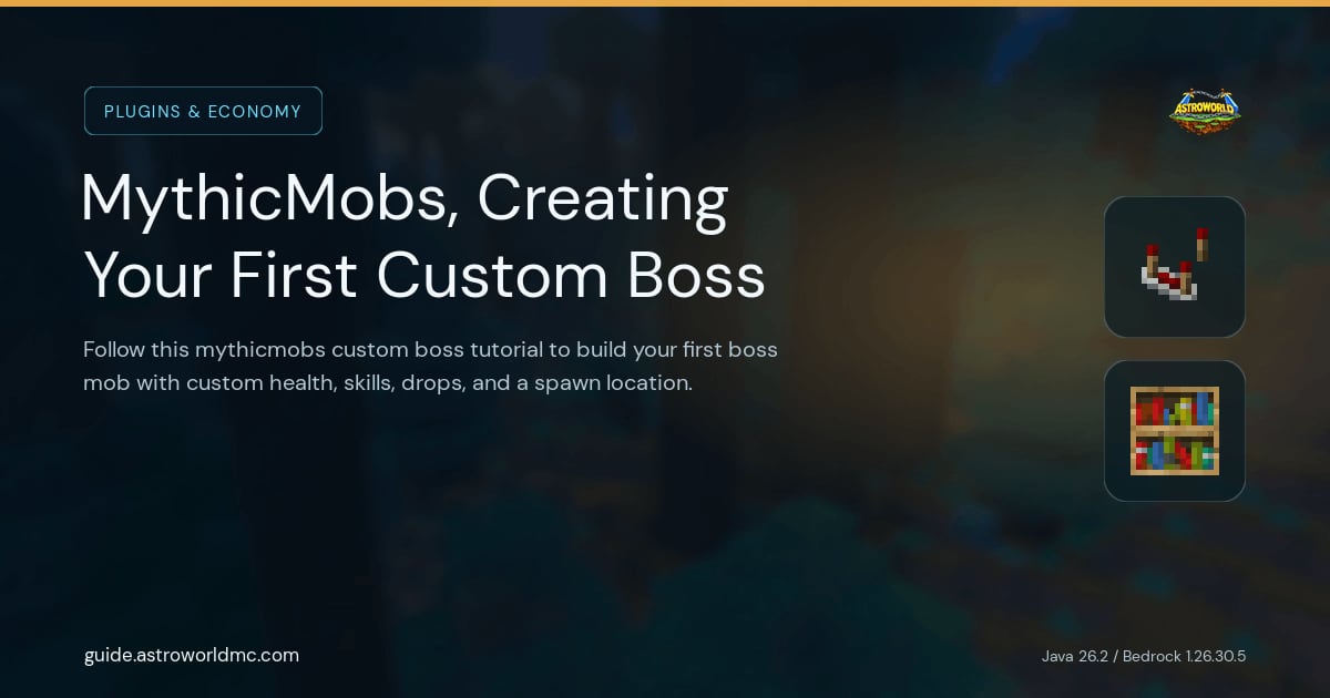 MythicMobs, Creating Your First Custom Boss: Follow this mythicmobs custom boss tutorial to build your first boss mob with custom health, skills, drops, and a spawn location.