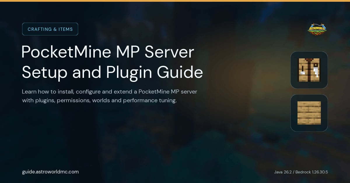 PocketMine MP Server Setup and Plugin Guide: Learn how to install, configure and extend a PocketMine MP server with plugins, permissions, worlds and performance tuning.