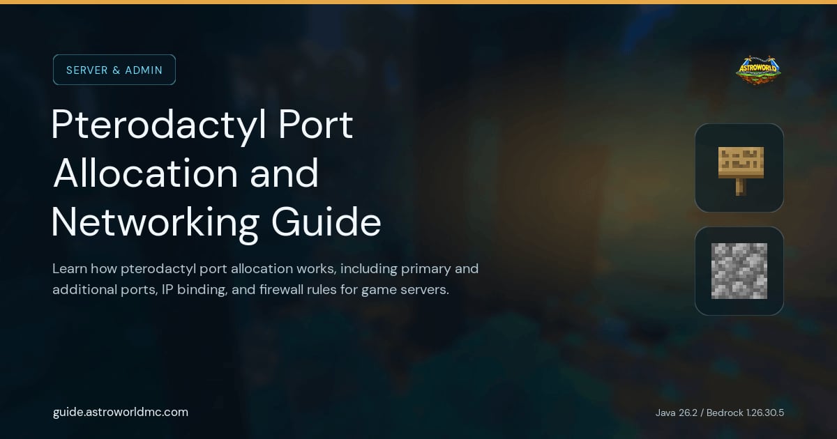 Pterodactyl Port Allocation and Networking Guide: Learn how pterodactyl port allocation works, including primary and additional ports, IP binding, and firewall rules for game servers.