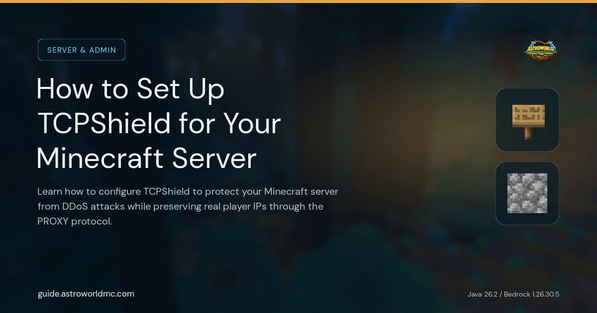 How to Set Up TCPShield for Your Minecraft Server: Learn how to configure TCPShield to protect your Minecraft server from DDoS attacks while preserving real player IPs through the PROXY protocol.